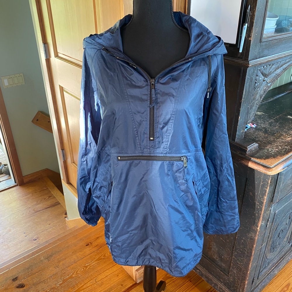 Blue Rain Raincoat Windbreaker Half Zip GAP